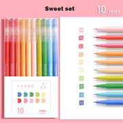 10pcs Multi Color Gel Pens Set Micron Tip Sweet Salt Morandi Retro Colors Quick Dry Ink Marker Liner Highlighter Drawing A6247