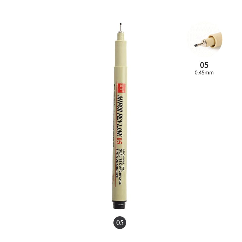1/ 3 pcs Pigment Liner Micron Pen Neelde Drawing Manga Pen Brush Art Markers Waterproof Fineliner Sketching Pen Stationery