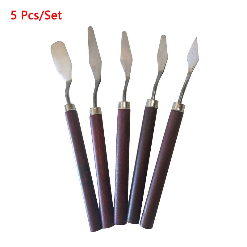 1/3/5/7Pcs/Set Stainless Steel Oil Painting Knife Artist Spatula Art Tools stationery Cake baking supplies painting drawing cute