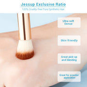 Jessup Beauty 15pcs Beauty Bamboo Professional Makeup Brushes Set Make up Brush Tool kit Eye Shader Liner Crease Definer  Buffer