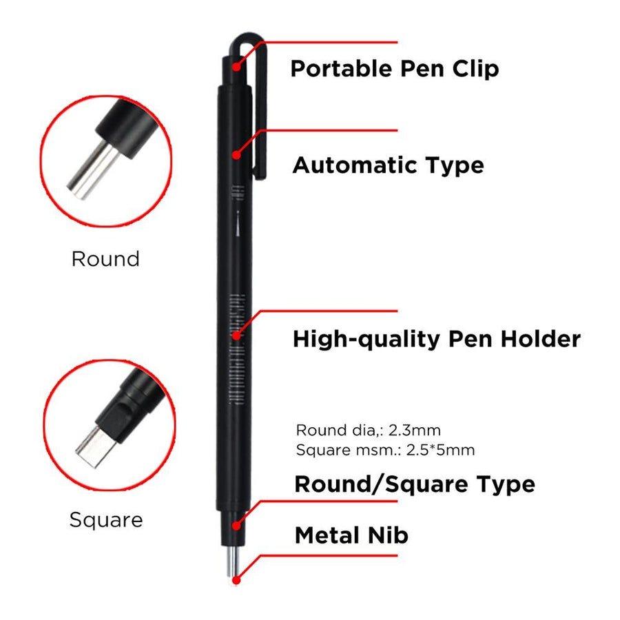 New Arrival Automatic Eraser Flat/Super Fine Rubber Pen Type Professional High Precision Pencil Eraser for Sketch Supplies