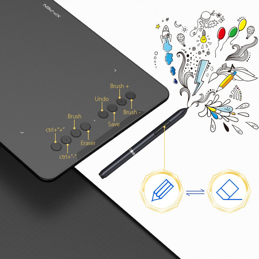 XPPen Deco01 V1 Graphic Tablet Drawing Digital Tablets 8192 Level Art Animation For Kids Windows Battery Free Pen