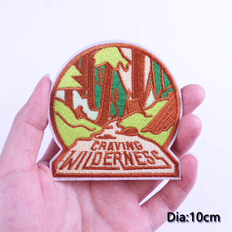 DIY Adventure Travel Patches For Clothing Mountain Camping Badge Space Stripe Iron On Patches On Clothes UFO Embroidery Patch