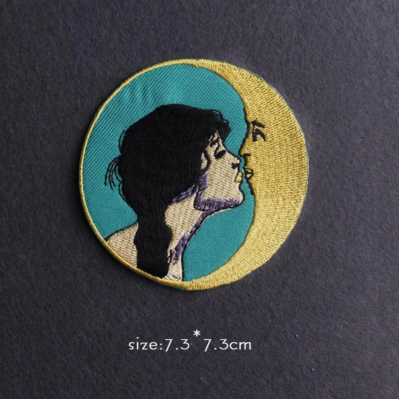 Van Gogh Patch Iron On Patches For Clothing Thermoadhesive Patches On Clothes Japan Anime/Fusible Patch Embroidery Sticker Badge