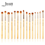 Jessup Beauty 15pcs Beauty Bamboo Professional Makeup Brushes Set Make up Brush Tool kit Eye Shader Liner Crease Definer  Buffer