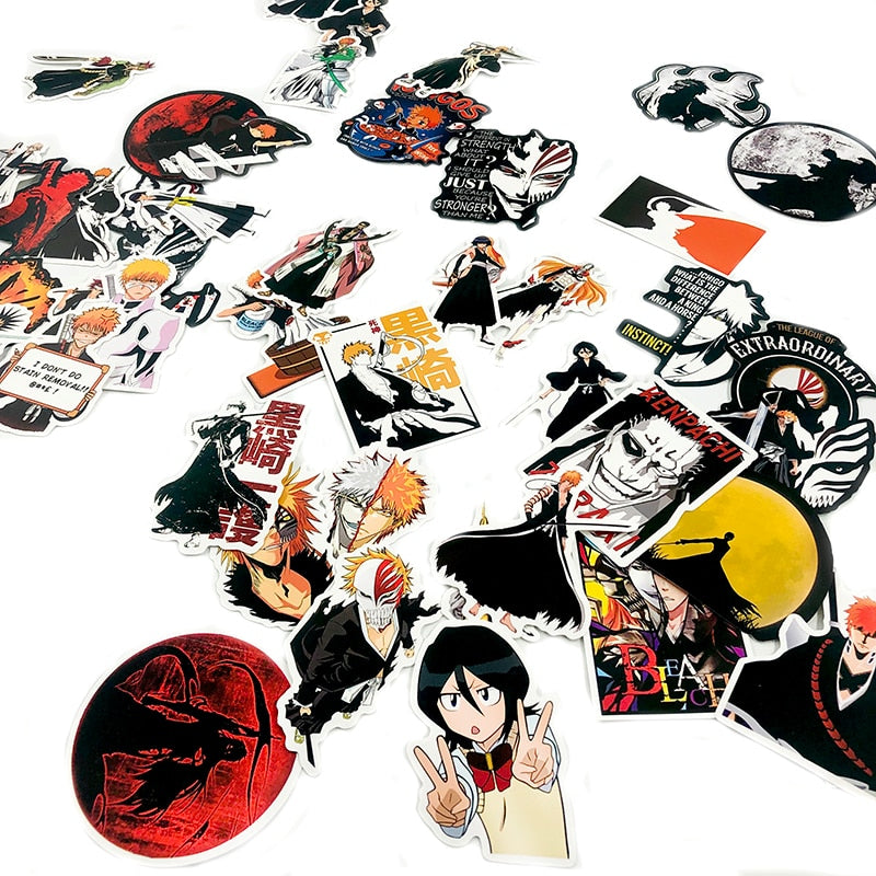 50Pcs Japanese Classic Animation BLEACH Stickers For Refrigerator Suitcase Diary Book Scrapbook Waterproof Graffiti Sticker