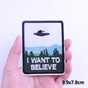 DIY Adventure Travel Patches For Clothing Mountain Camping Badge Space Stripe Iron On Patches On Clothes UFO Embroidery Patch