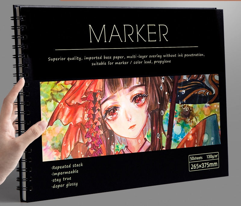 8K/16K/A4 50 Sheets Thicken Paper Sketch Book Student Art Painting Drawing Watercolor Book Graffiti Sketchbook School Stationery