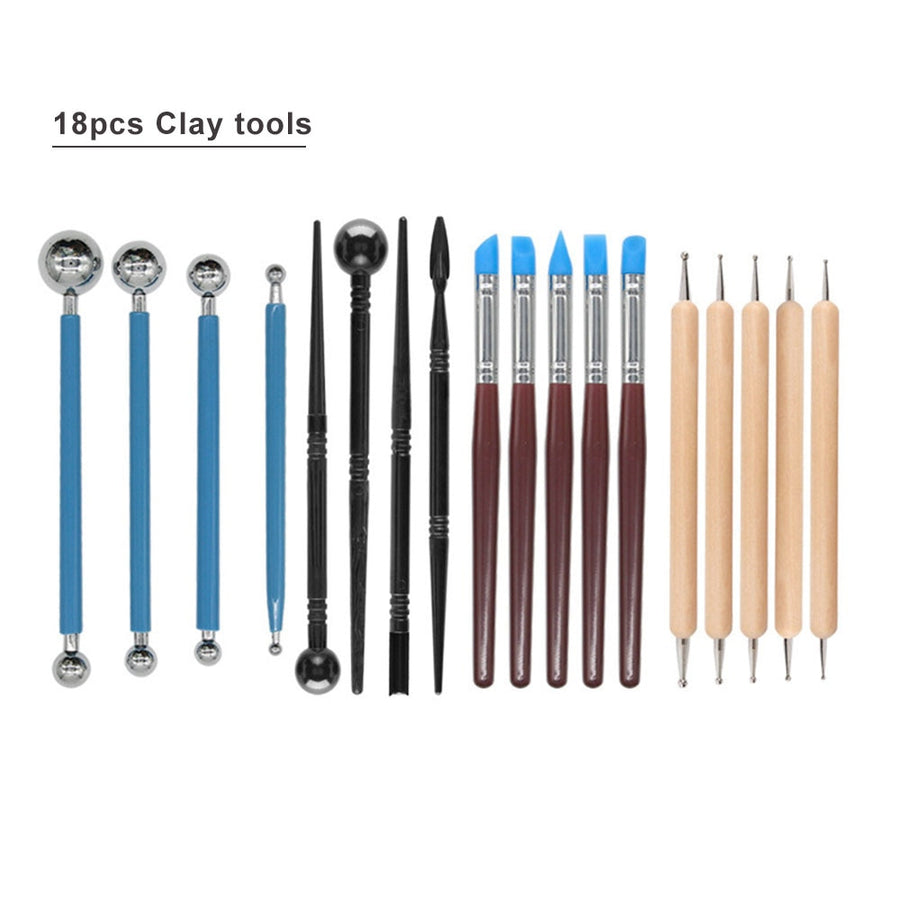 Arts Crafts Clay Sculpting Tools Pottery Carving Tool kit  Pottery &amp; Ceramics Ceramics Wooden Handle Modeling Clay Tools