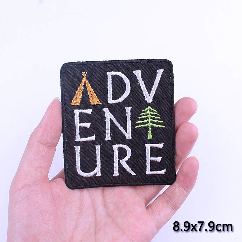 DIY Adventure Travel Patches For Clothing Mountain Camping Badge Space Stripe Iron On Patches On Clothes UFO Embroidery Patch