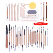 Arts Crafts Clay Sculpting Tools Pottery Carving Tool kit  Pottery &amp; Ceramics Ceramics Wooden Handle Modeling Clay Tools