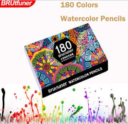 Brutfuner 48/72/120/160/180 Color Professional Oil Color Pencils Set Wood Soft Watercolor Pencil For Drawing Sketch Art Supplies