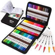 12-160 Colors Brush Pens Markers Set Dual Tips Fine Drawing Adult Coloring Books Sketching Planner School Supplies Child Gifts