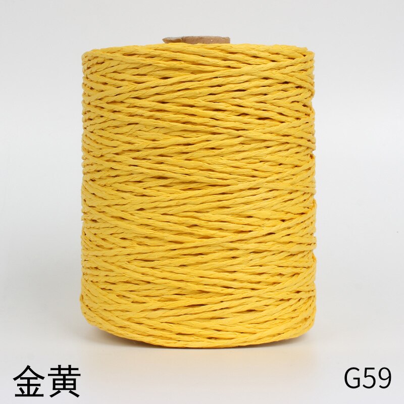 1Roll=280M Natural Raffia Straw Yarn For Summer Hand Knit Crochet Hat HandBag Cushion Baskets Knitting Material Colorful Threads