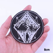 DIY Adventure Travel Patches For Clothing Mountain Camping Badge Space Stripe Iron On Patches On Clothes UFO Embroidery Patch