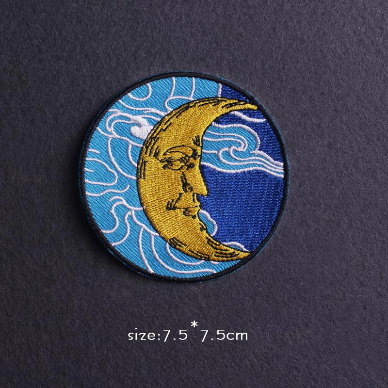 Van Gogh Patch Iron On Patches For Clothing Thermoadhesive Patches On Clothes Japan Anime/Fusible Patch Embroidery Sticker Badge