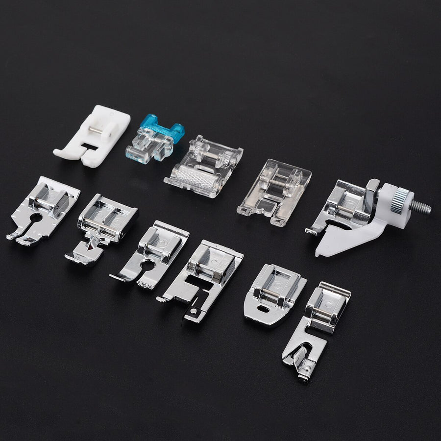 11pcs/set Cloth Leather Splice Presser Foot Durable Accessories Metal Multifunction Sewing Foot for Household Sewing Machines