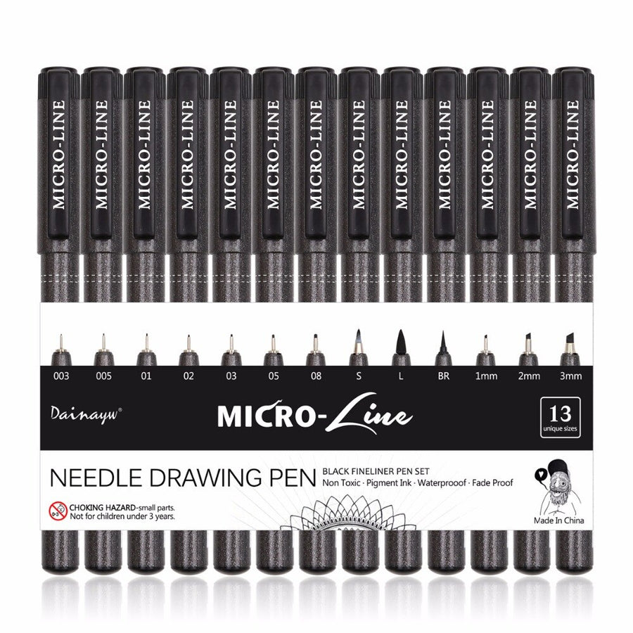 8PCS Hand Lettering Pens Neelde Drawing Line Calligraphy Pen Waterproof  Pigment Sketch Markers Pen For Design Art Supplies