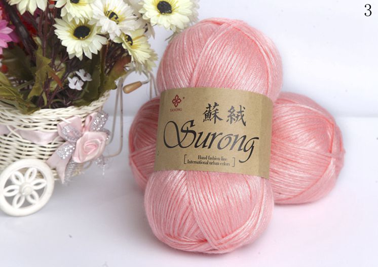 100g/ball 325m Silk Cotton Knitting Yarn Crochet Needlework Thick Wool Thread Yarn For Hand Knitting Scarf Sweater Eco-friendly