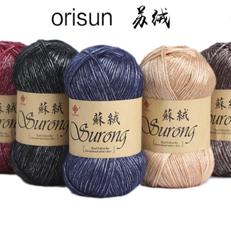 100g/ball 325m Silk Cotton Knitting Yarn Crochet Needlework Thick Wool Thread Yarn For Hand Knitting Scarf Sweater Eco-friendly