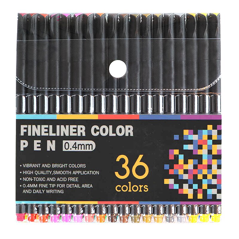 36 Colors Fineliner Pens Set Fine Line Colored Sketch Writing Drawing Pens for Note Taking Coloring Book Fine Point Markers