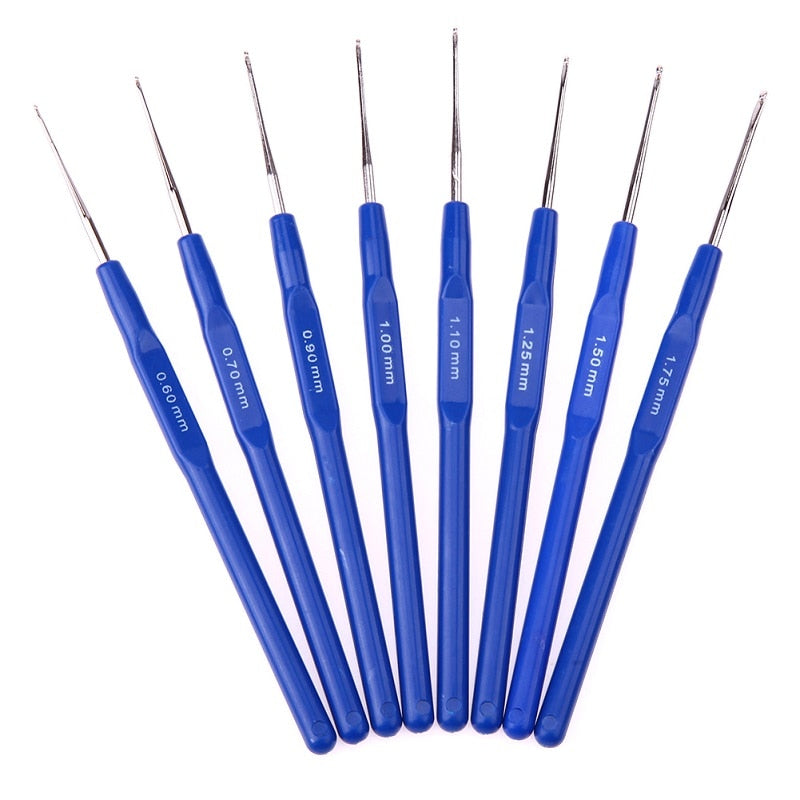 8/16Pcs Aluminum Crochet Hooks Plastic Handle Knitting Needles Set DIY Sewing Needles Craft Knitting Tools