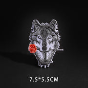 Fine Wolf Leopard Spider Web Patches Black Animal Pokers Rose Wolf Cat Appliques Iron On Bullet Tooth Clothes Jeans Badges