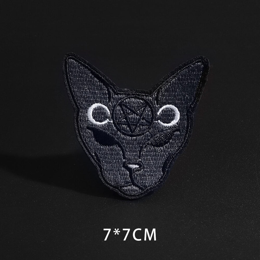 Fine Wolf Leopard Spider Web Patches Black Animal Pokers Rose Wolf Cat Appliques Iron On Bullet Tooth Clothes Jeans Badges