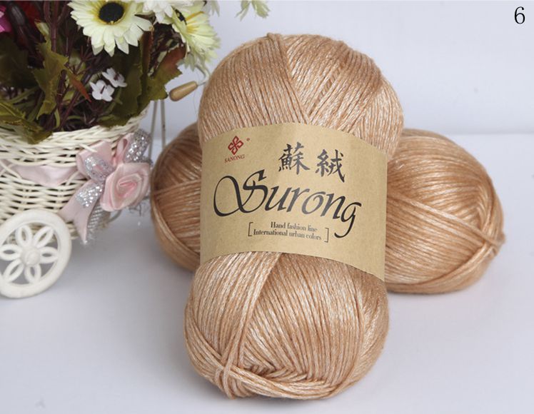 100g/ball 325m Silk Cotton Knitting Yarn Crochet Needlework Thick Wool Thread Yarn For Hand Knitting Scarf Sweater Eco-friendly