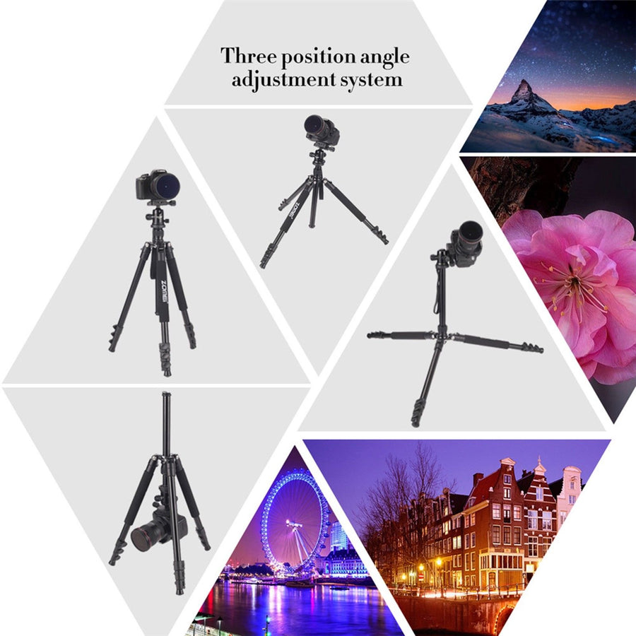 Zomei Professional Q555 Camera tripod Lightweight Aluminum Camera Tripod Stand with Ball Head for Canon Nikon Sony DSLR camera