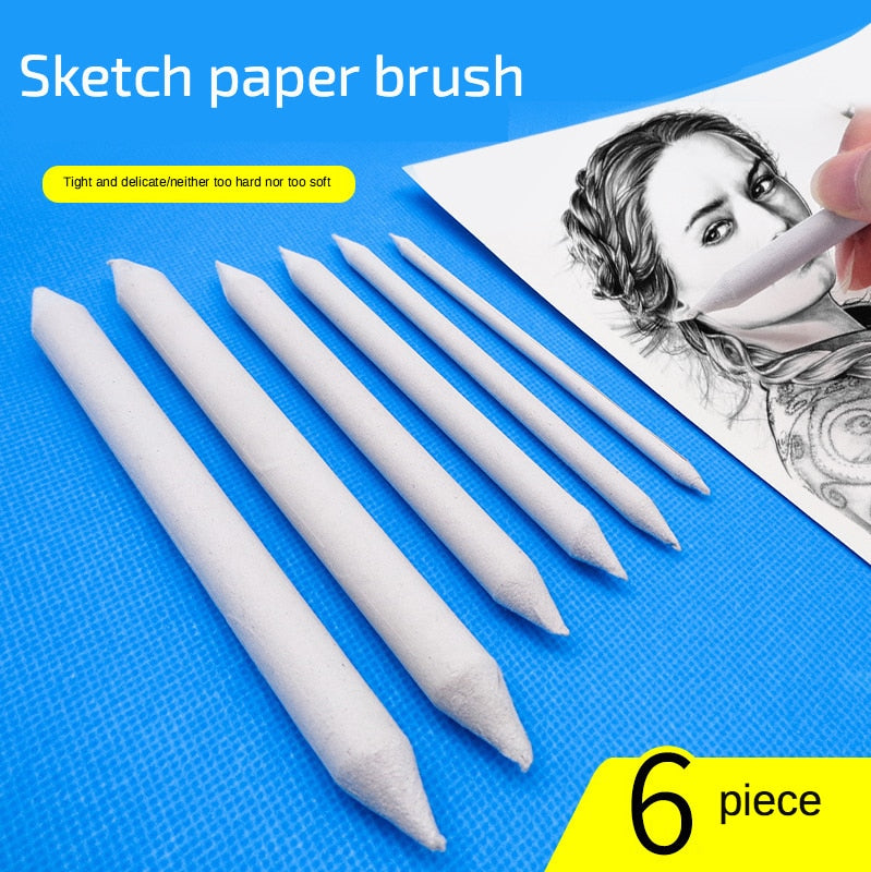 3/6pcs/set Blending Smudge Stump Stick Tortillon Sketch Art White Drawing Charcoal Sketcking Tool Rice Paper Pen artist Supplies