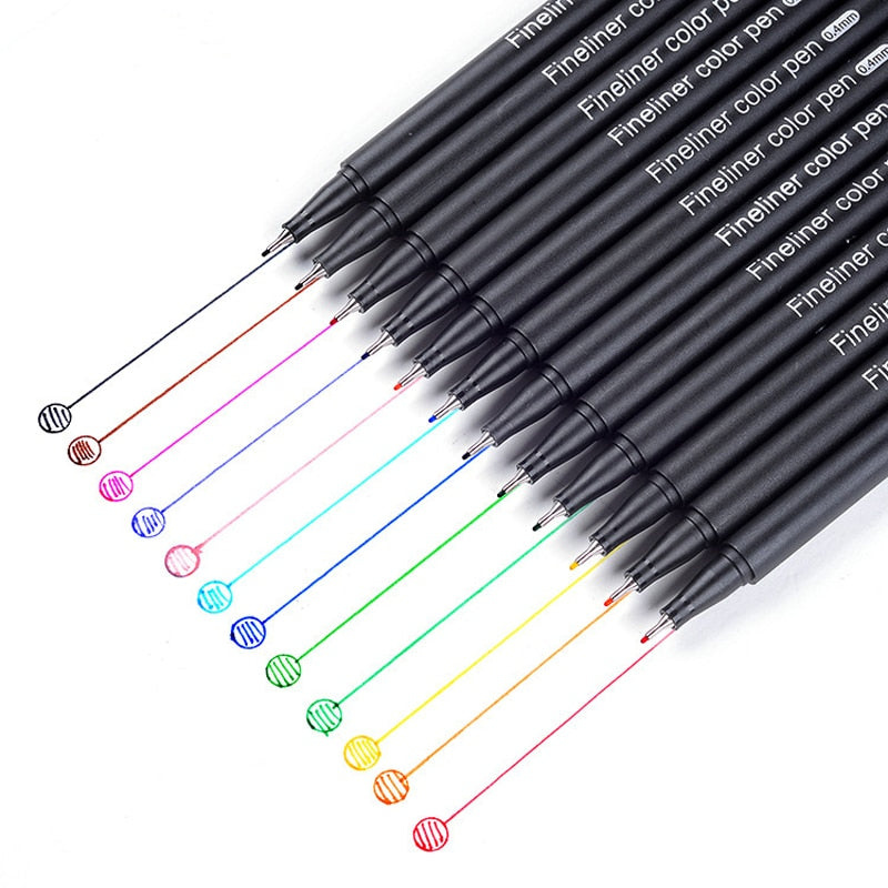 24/36/48/60/100 Colors 0.4mm Micron Liner Fineliner Pens for Metallic Marker Draw Pen Color Sketch Marker Art Set Stationery