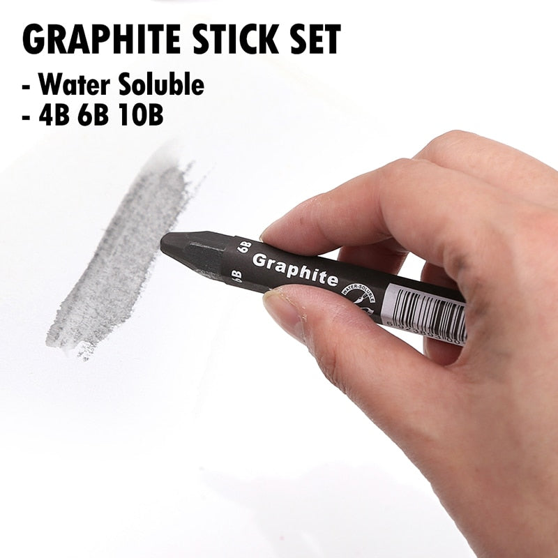 Graphite Stick Set - Water Soluble - 4B 6B 10B, Art Drawing Supplies f –  The 6ix Art Studio