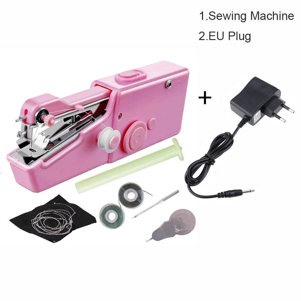 Portable Mini Sewing Machines Needlework Cordless Hand-Held Clothes Useful Portable Sewing Machines Handwork Tools Accessories