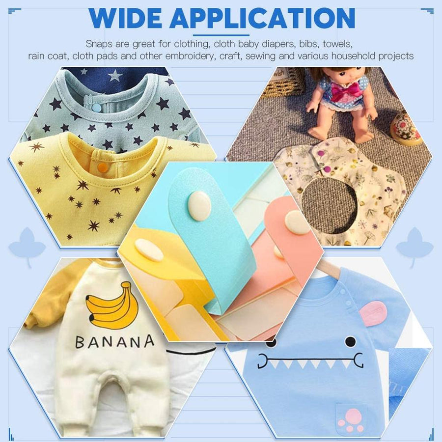 T5 Snaps Plastic Buttons with Snaps Pliers Set for Clothes Sewing, Bibs,Rain Coat Crafting -DIY Handmade Tools(Floral Organizer)