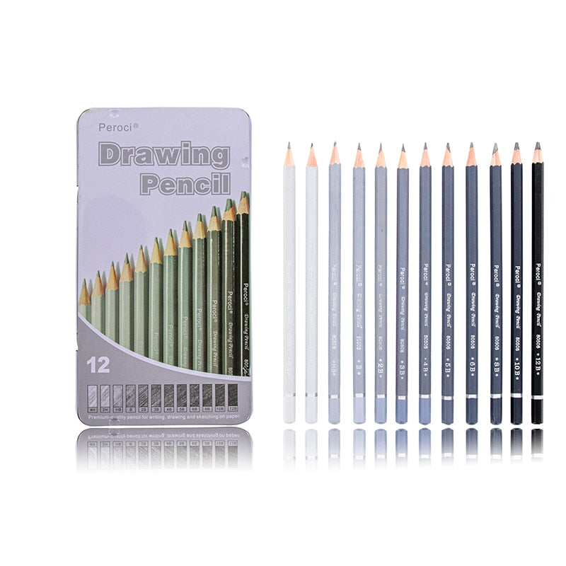Premium 12/14/37pcs Graphite Drawing Pencils Sketch Set Kit 4h-12b Sketch  Pencil 16 Sheets Sketch Book Writing Art Supplies - Wooden Lead Pencils -  AliExpress