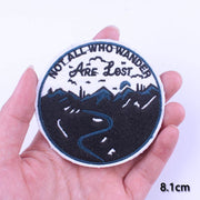 DIY Adventure Travel Patches For Clothing Mountain Camping Badge Space Stripe Iron On Patches On Clothes UFO Embroidery Patch