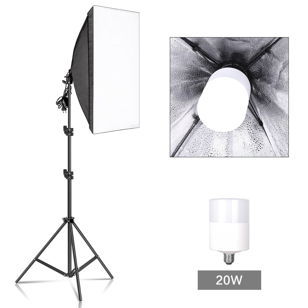 Photo Studio Equipment Photography Softbox Lighting Kit 50x70CM Professional Continuous Light System Soft box