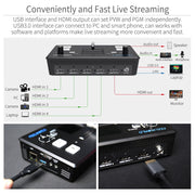 Feelworld Live Streaming Switcher Livepro L1 V1 Video Mixer HDMI Multi-Format Studio Record Preview Mode For DSLR Camera Youtube