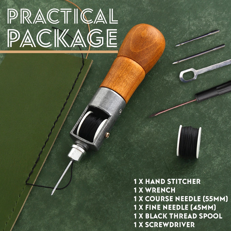 Sewing Needle Leather Sewing Awl Kit Hand Stitcher Set Lock Stitching Hand Stitcher Thread Needles Kit Craft Stitch Tools