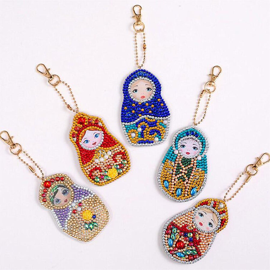 DIY Cartoon Diamond Painting Keychain Pendant Full Drill Special Shaped Diamond Embroidery Cross Stitch Women Bag Decoration