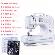 Fanghua Multifunction Mini Sewing Machine 505A 12 Stitches Replaceable + 11pc Presser Foot Power Supply LED Light Sewing classes