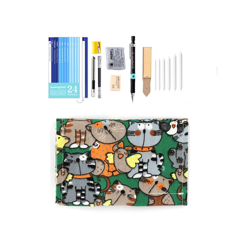 Professional 28/38pcs Sketch Pencil Set Sketching Charcoal Drawing Kit Wood Pencil Bags For Painter School Students Art Supplies