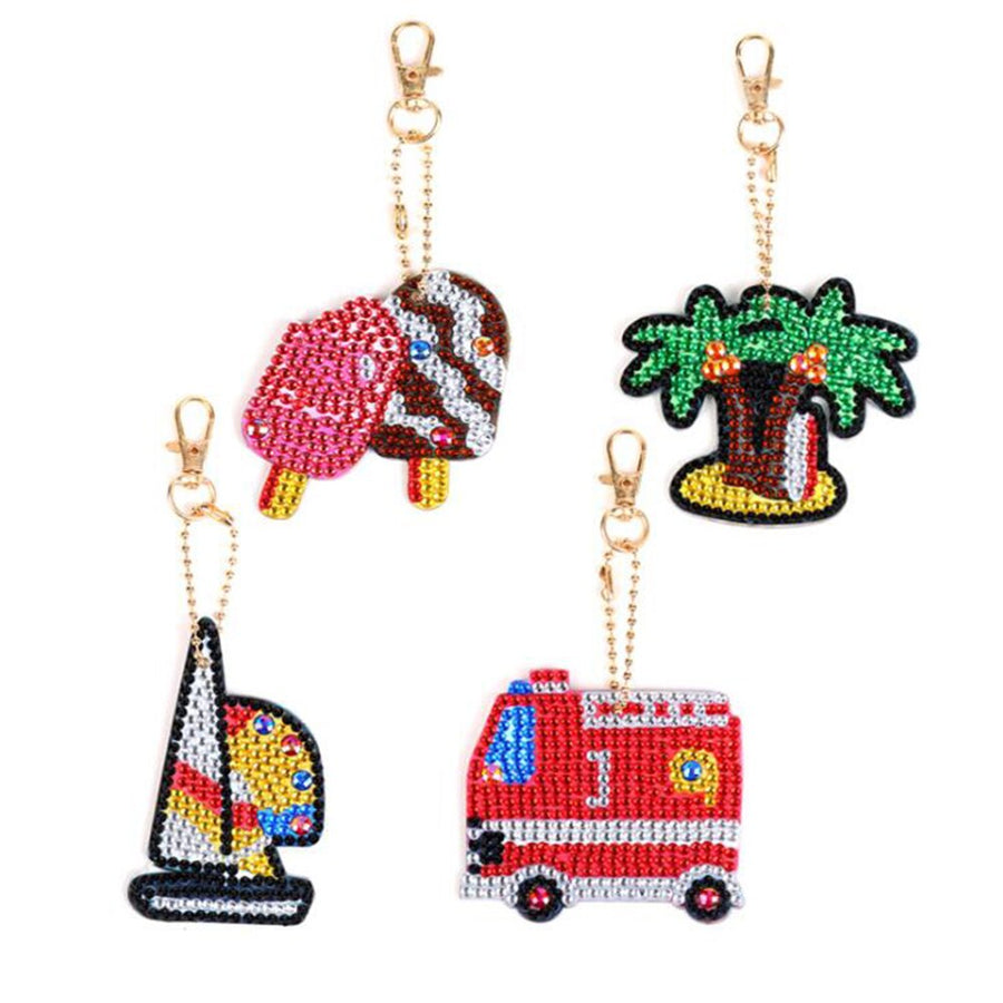 DIY Cartoon Diamond Painting Keychain Pendant Full Drill Special Shaped Diamond Embroidery Cross Stitch Women Bag Decoration