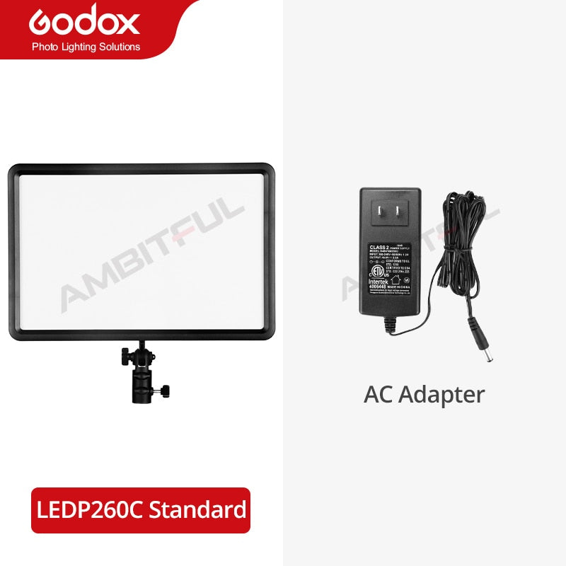 GODOX LEDP260C Ultra-thin 30W 3300-5600k LED Video Light Panel Lamp for Digital DSLR Camera Studio Photography