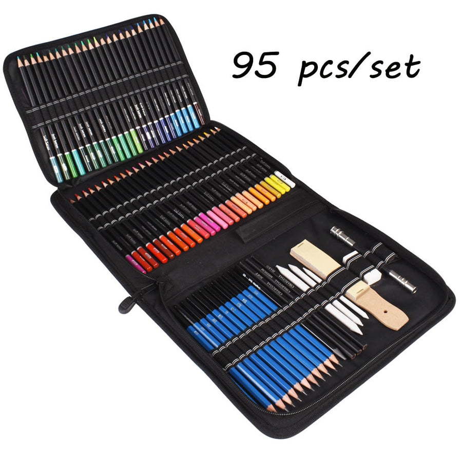 144PCS Color Pencil and Sketch Pencils Set for Drawing Art Tool Kit 72 Pcs Watercolor Metallic Oil Pencil Artist Art Supplies