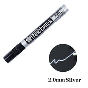 Silver Gold Permanent Metallic Marker Pens 0.7/1.0/2.0mm Student Sketch Graffiti Art Markers Hook Liner Pen Japanese Stationery