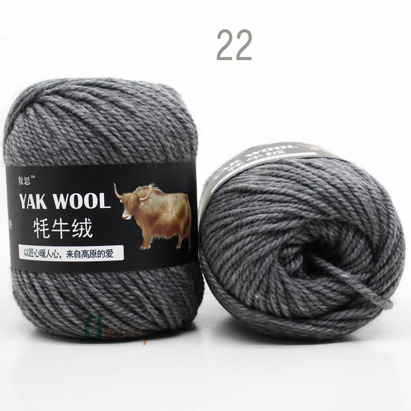 5pcs Yak Wool Yarn for Knitting Fine Worsted Blended Crochet Yarn Knitting Sweater Scarf Chunky Yarn