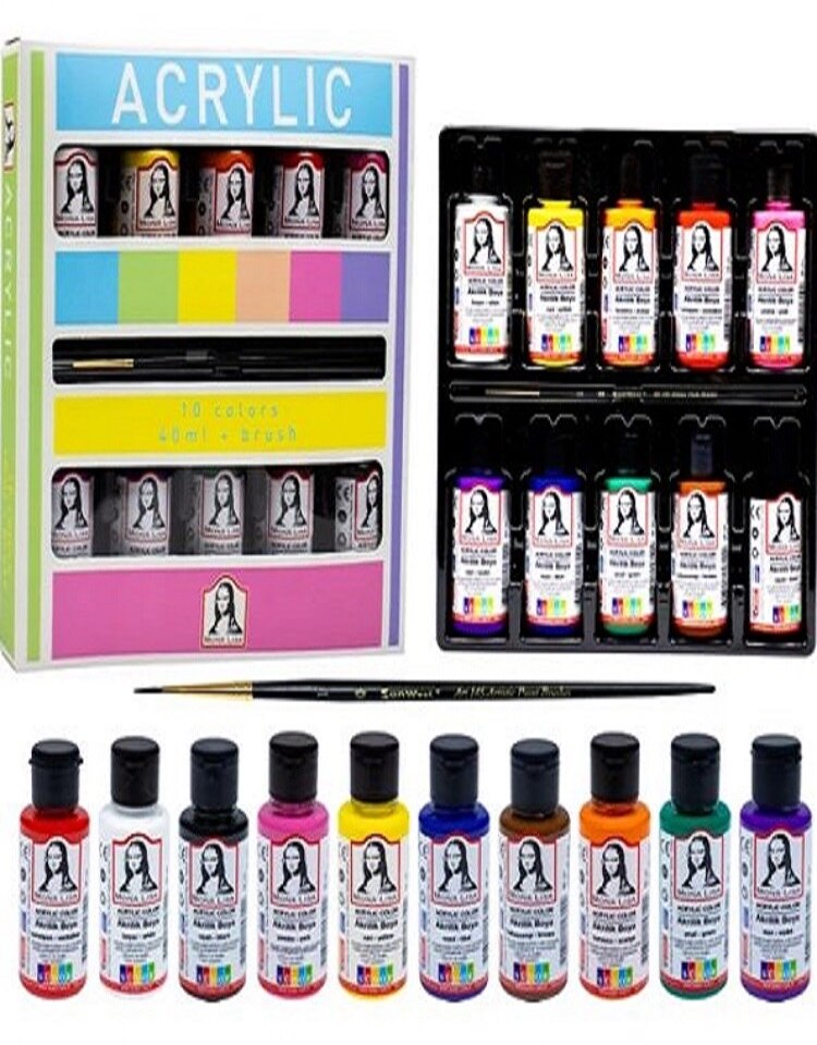 6/10/18 Colors Acrylic Paint Set Art Supplies Airbrush Paint Professional Hand Product Water Resistant DIY  Wooden Fabric Canvas